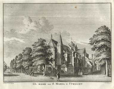 135833 Gezicht op de Mariaplaats met de Mariakerk te Utrecht uit het noordoosten.01-01-1744-31-12-1744